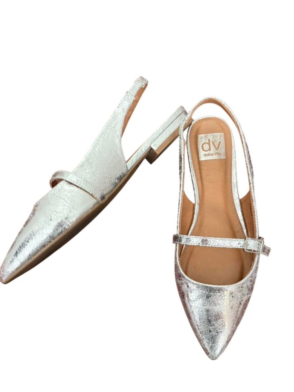 DV by Dolce Vita "Carder" Crackle Slingback Mary Jane Flats 7.5 NWOT